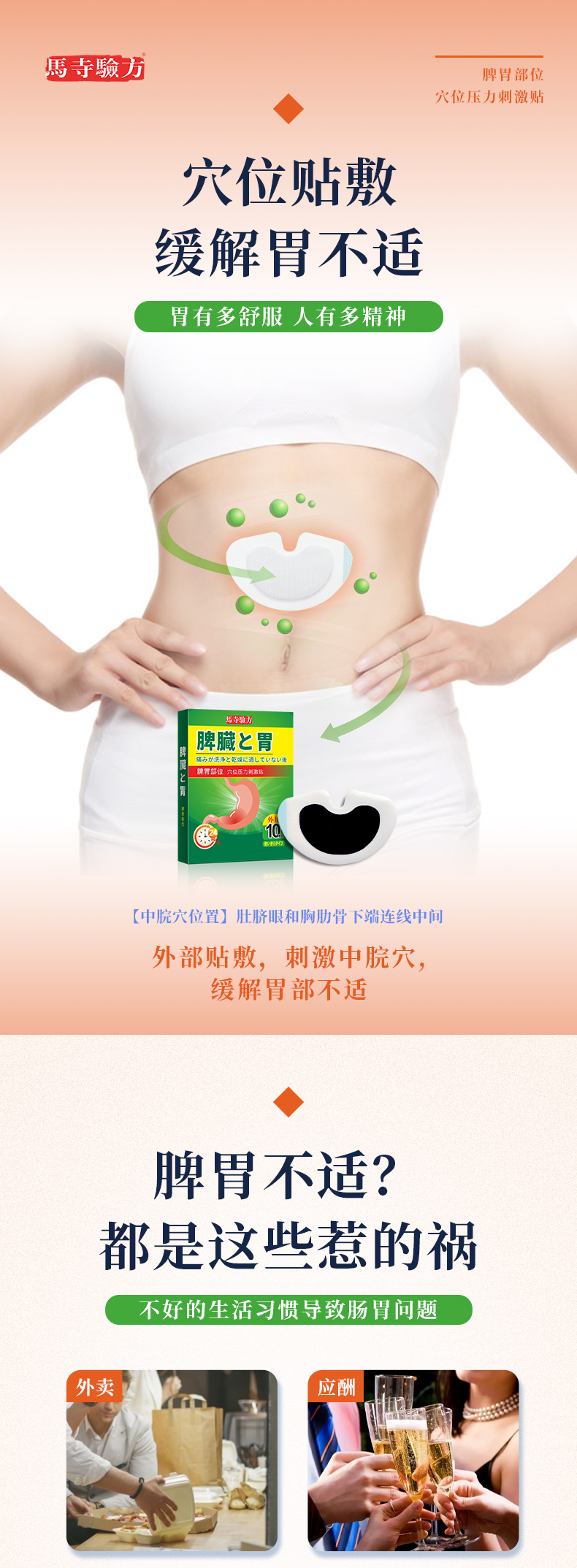 脾胃貼的正確貼法圖片，脾胃貼貼在哪個(gè)位置，兒童脾胃貼位置圖