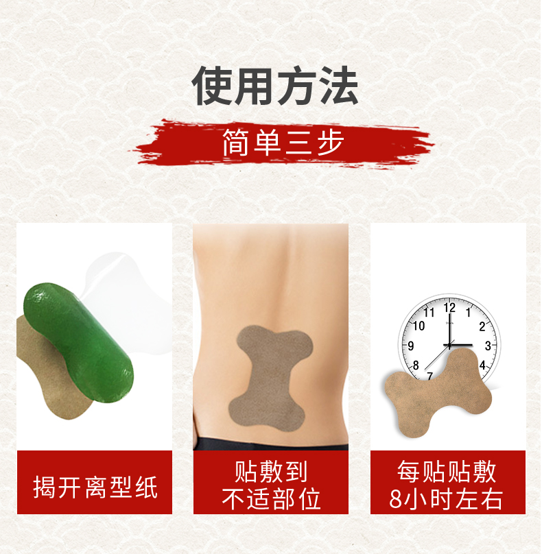 艾草腰椎貼怎么貼，使用說明，艾腰貼的位置圖